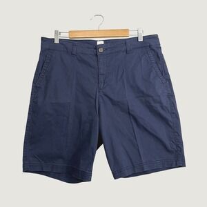 GAP Navy Blue Woven Bermuda Chino Shorts 9 Inch Inseam‎ Size 14 Classic